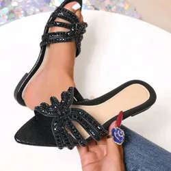 Sandalias punta fina de brillo