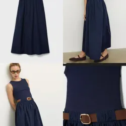 Vestido largo con cinto incluido Marca Stradivarius