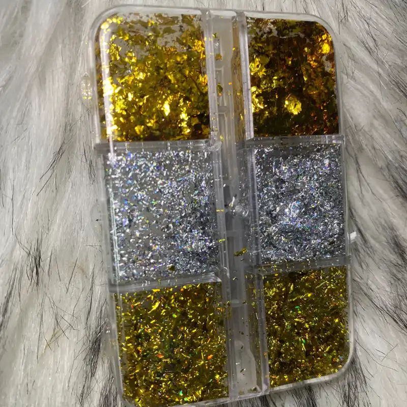 Efecto Flake Dorado y Plateado 