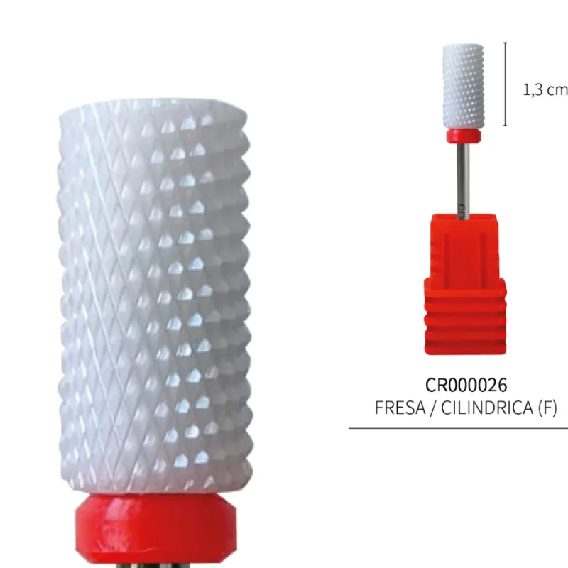 Fresa de Cerámica Cilíndrica Banda Roja