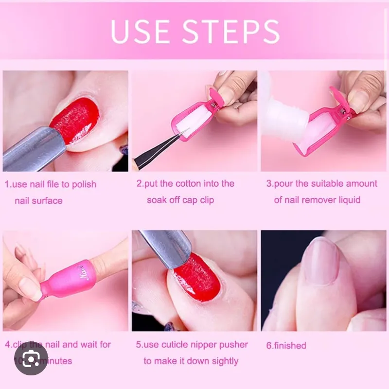 Juego de Clips Para Remover Acrílico y Esmalte 