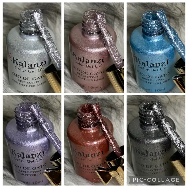 Ojo de Gato Reflectivo con Glitter Láser 