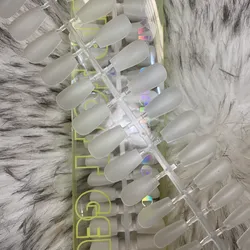 Tips Soft Gel Coffin Matte Cortas A