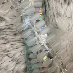 Tips Soft Gel Coffin Matte Cortas V