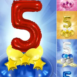 Decoración con globos y número