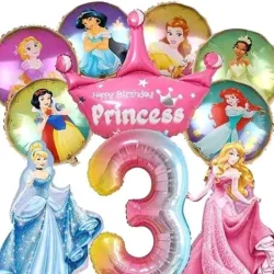 Set de globos de cumpleaños de princesas