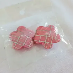 Flores rosadas, 2 piezas