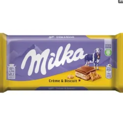 Milka creme and biscuits