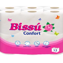 Papel higiénico 12 unidades Bissu