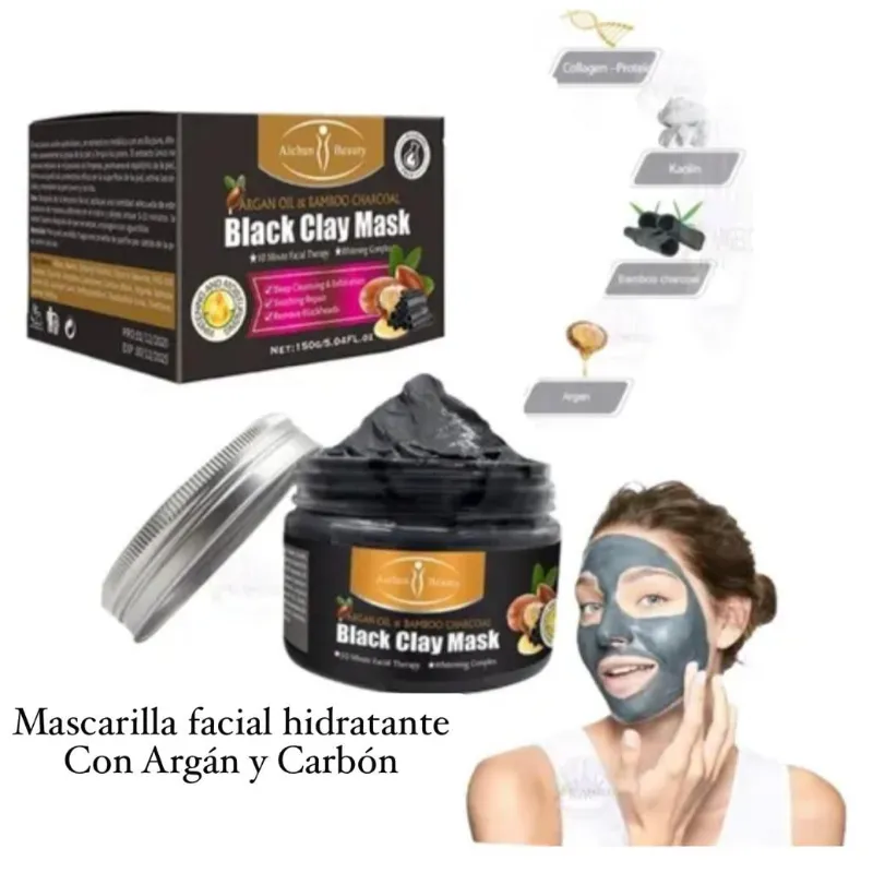 Mascarilla Facial con Carbón y Argán