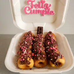 Termopack de 20 Mini Donas de Chocolate con Agrego de nutella + 20 bombones