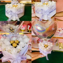 Bouquet de corazón grande con bombones 