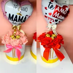 Bouquet de rosas y bombones 
