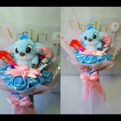 Ramo con peluche de 15 cm y chocolates 