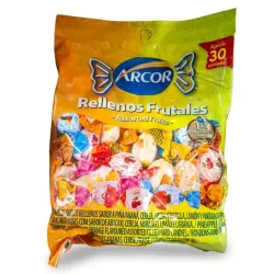 Caramelos con relleno frutal 30u