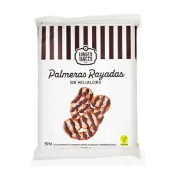 Palmeritas rayadas de hojaldre