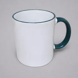 Jarras 11 onz Filo y Asa verde Oscuro Sublimación