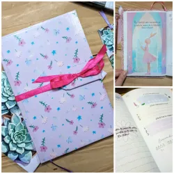 Agenda diario rosado-morado