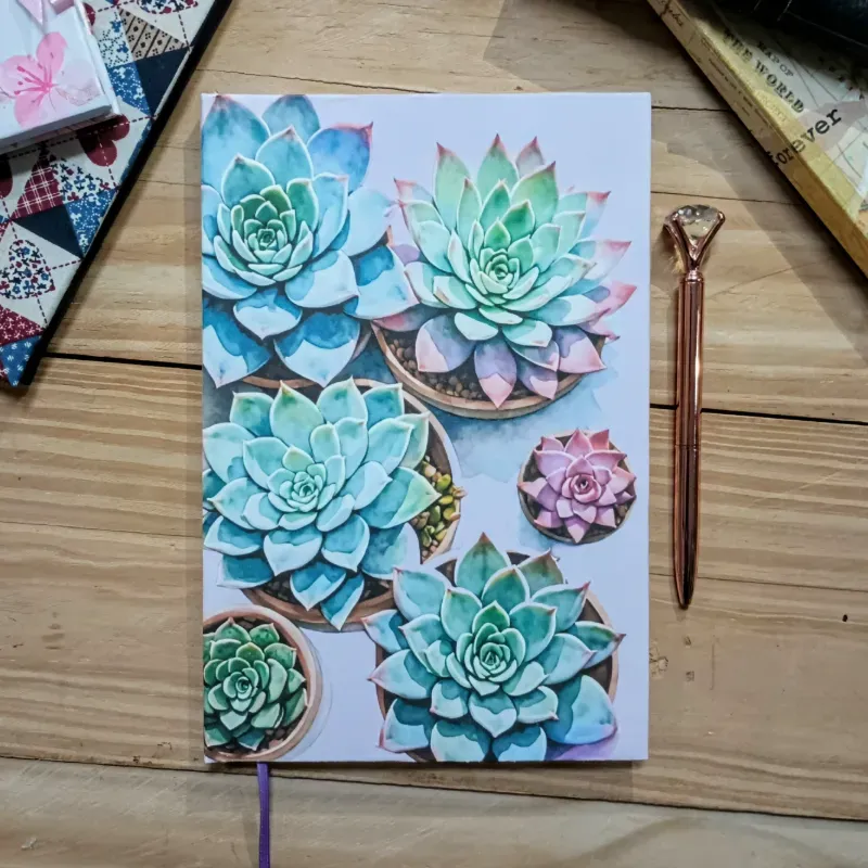 Agendas morada de suculentas 