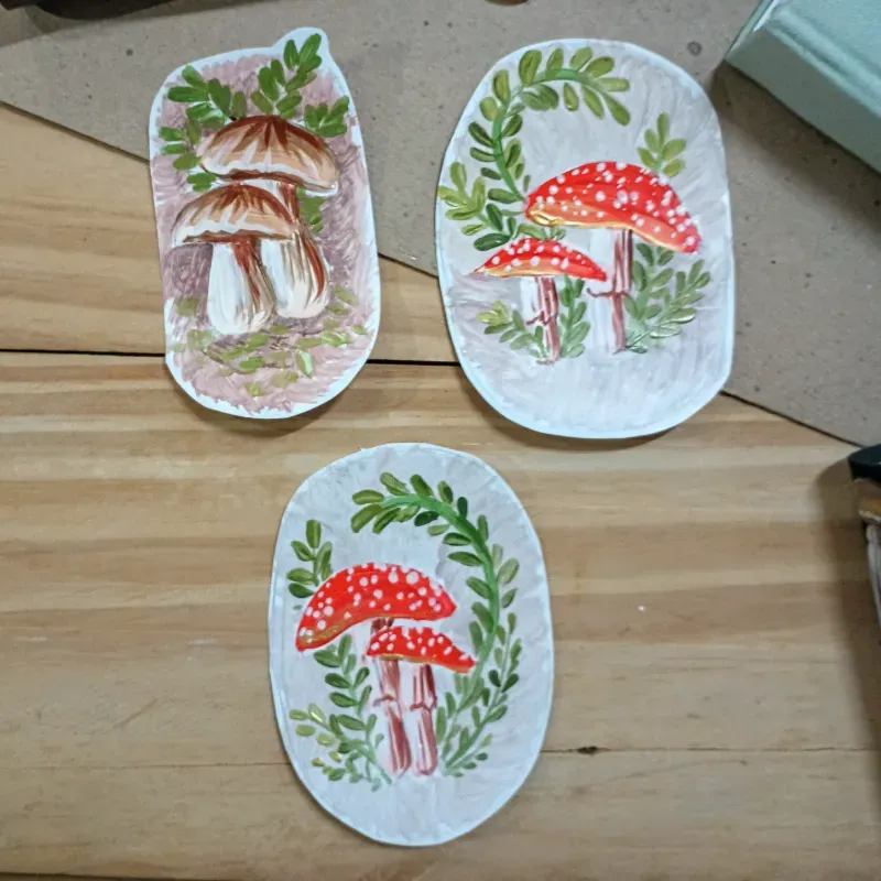 Pegatinas artesanales de hongos 