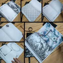 Diario de temática blanco y negro 