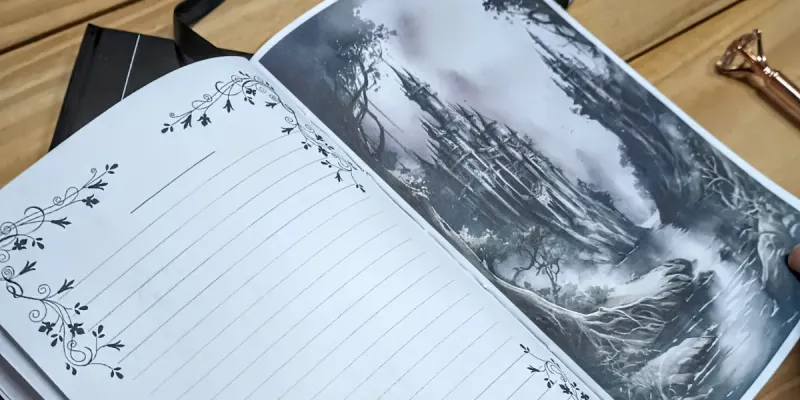 Diario de temática blanco y negro 