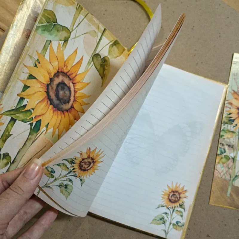 Diario vintage de girasoles 