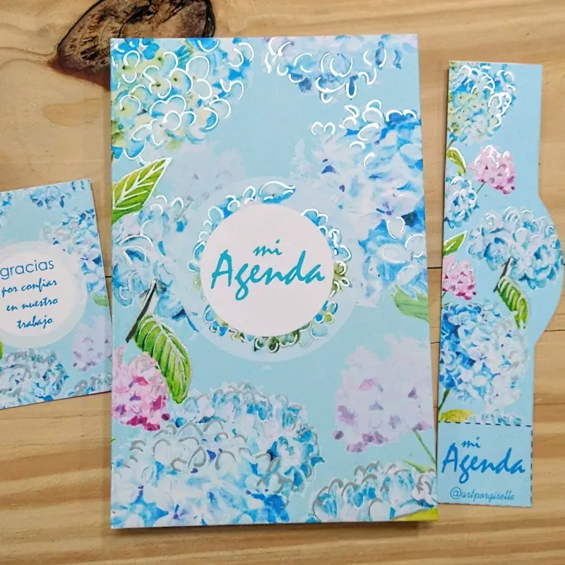 Diseño de hortensias azules