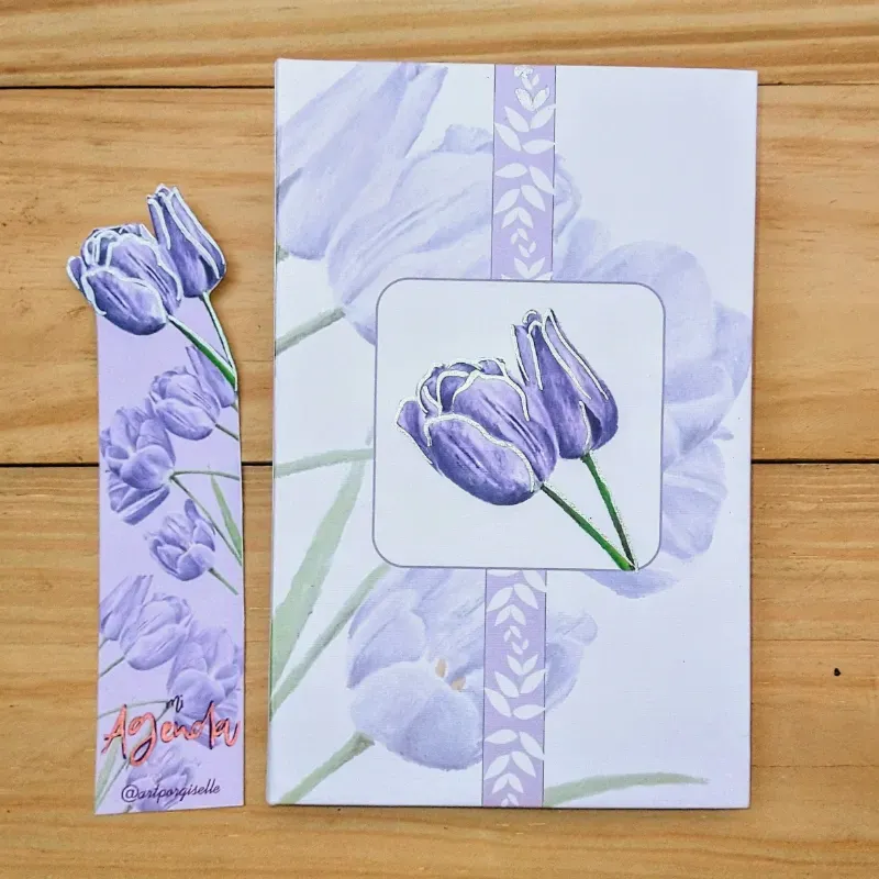 Diseño de tulipanes morados 