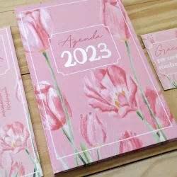 Diseño de tulipanes rosados