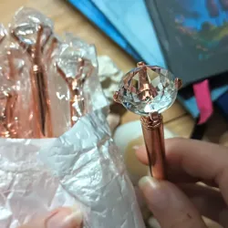 Bolígrafos de diamante y oro rosa