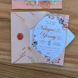 Invitación salmón de rosas