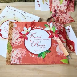 Libro de firmas de hortensias rojas