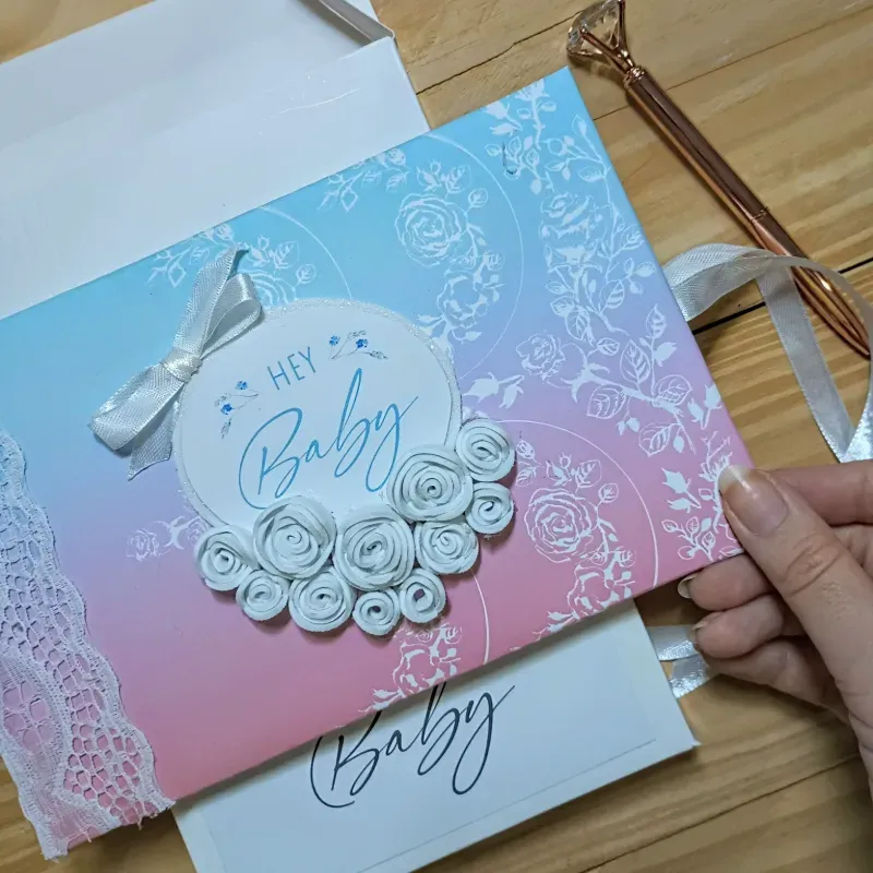 Libro de firmas de revelación de género de rosas  