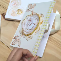 Libro de firmas dorado pintado a mano 
