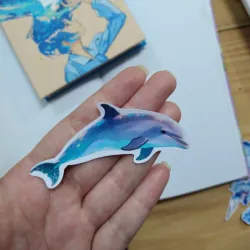 Pegatina de delfín 