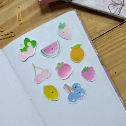 Pegatinas de frutas kawai 