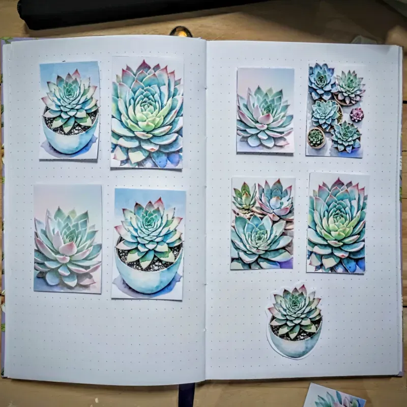 Pegatinas de suculentas grandes