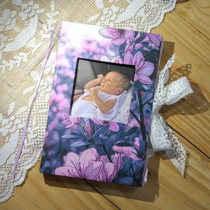 Scrapbook de cerezos con foto