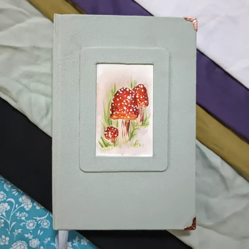 Agenda de tela con pintura de hongo 