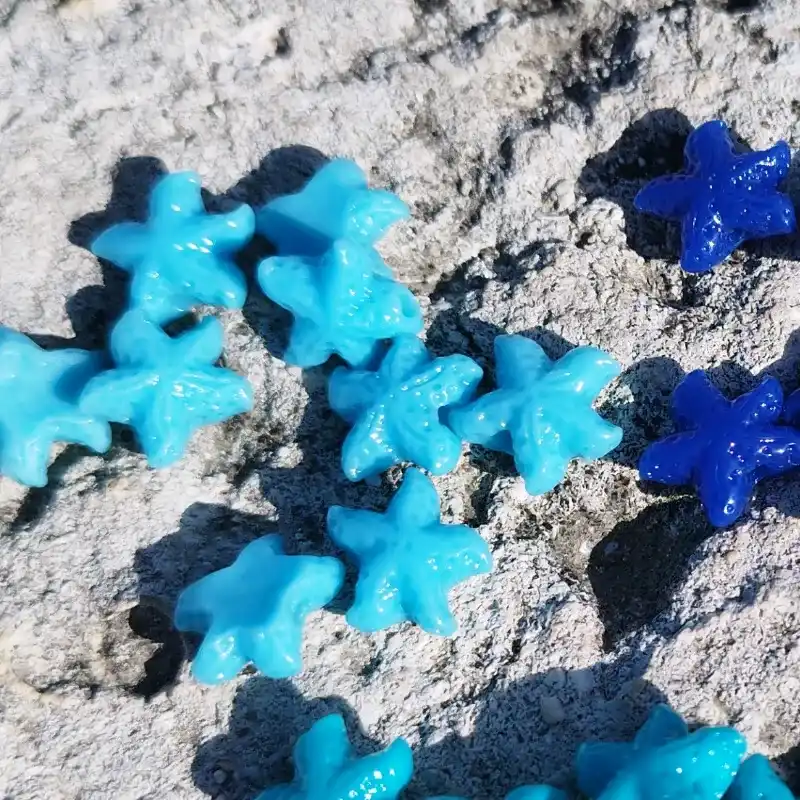 Estrellas marinas azules claras