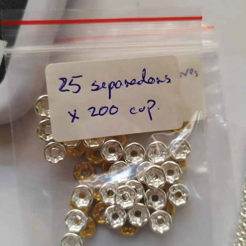 Separadores plateados con brillantes