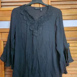 Blusa de hilo negra