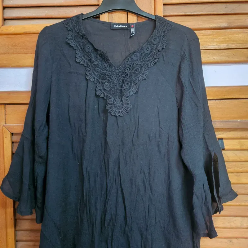 Blusa de hilo negra