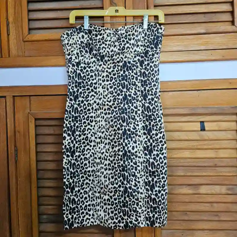 Vestido Strapless animal print