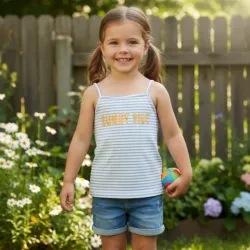 Blusa de rayitas azul y blanca Sunny Side