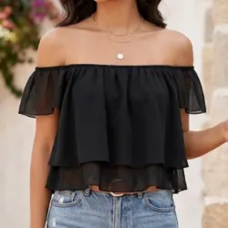 Blusa de vuelo negra