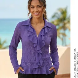 Blusa morada de mangas