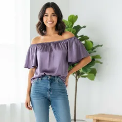 Blusa morada de satén