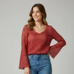 Blusa roja de mangas